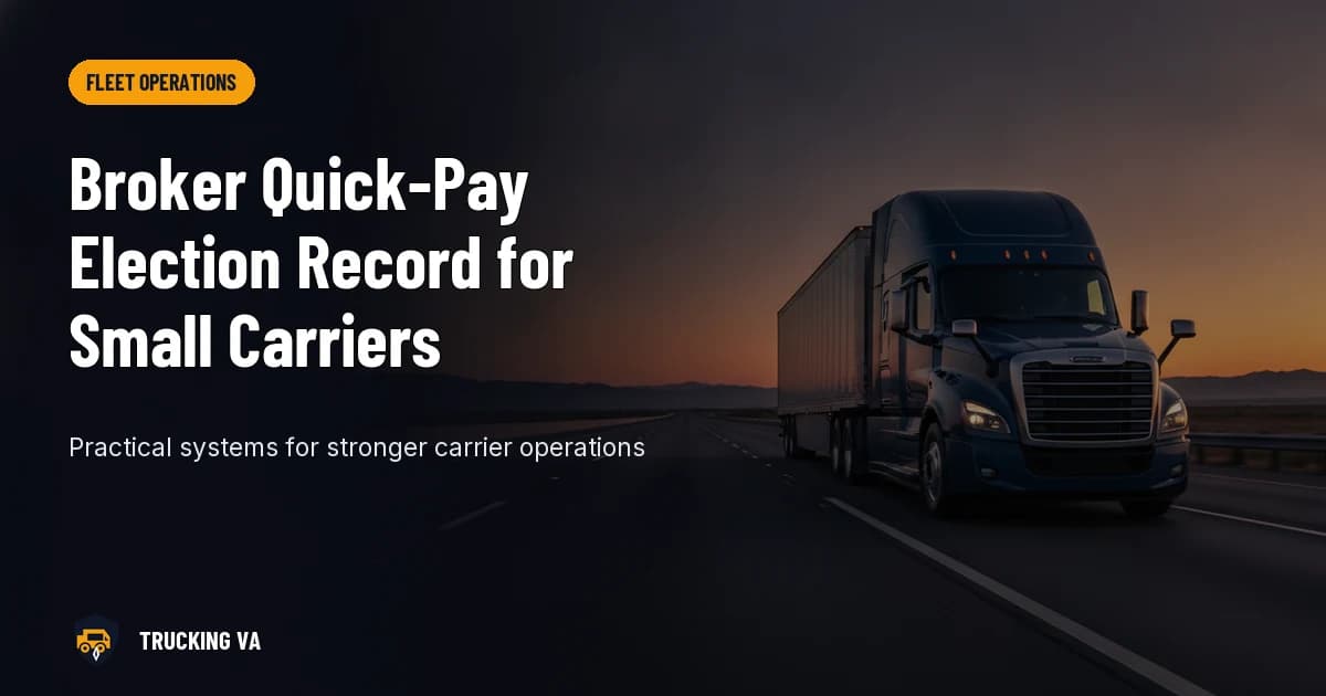 Broker Quick-Pay Election Record for Small Carriers trucking guide thumbnail