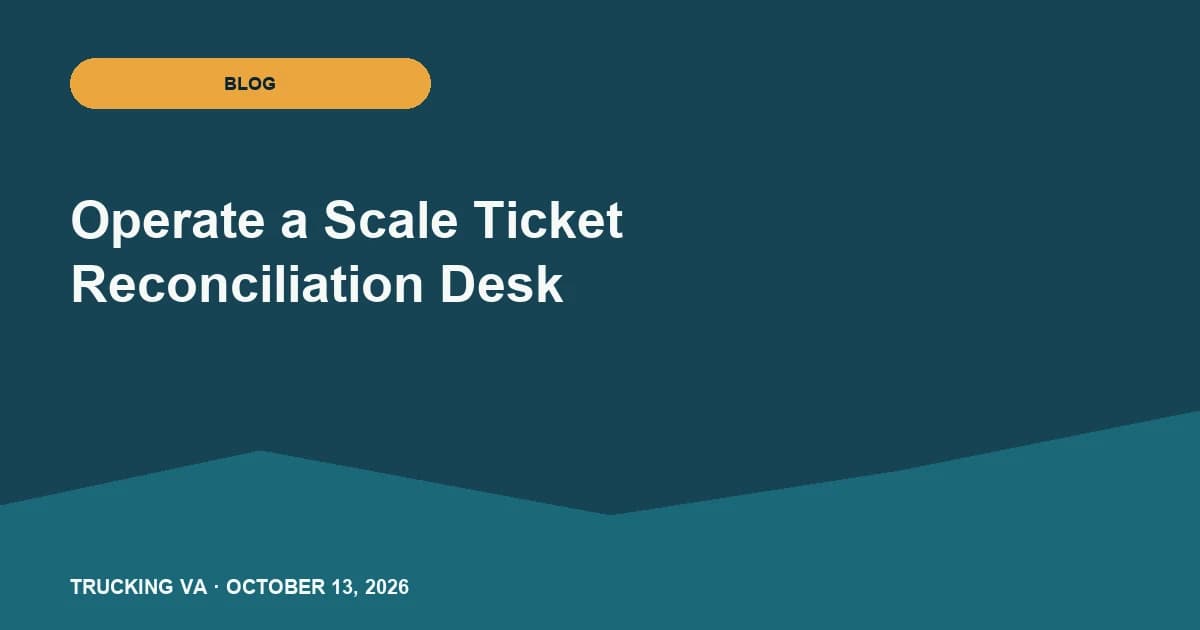 Operate a Scale Ticket Reconciliation Desk trucking guide thumbnail
