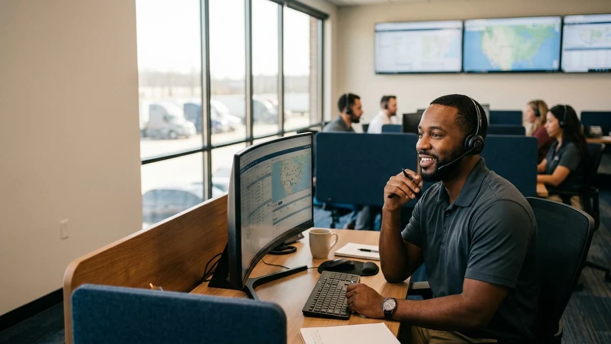 Professional at work in logistics environment