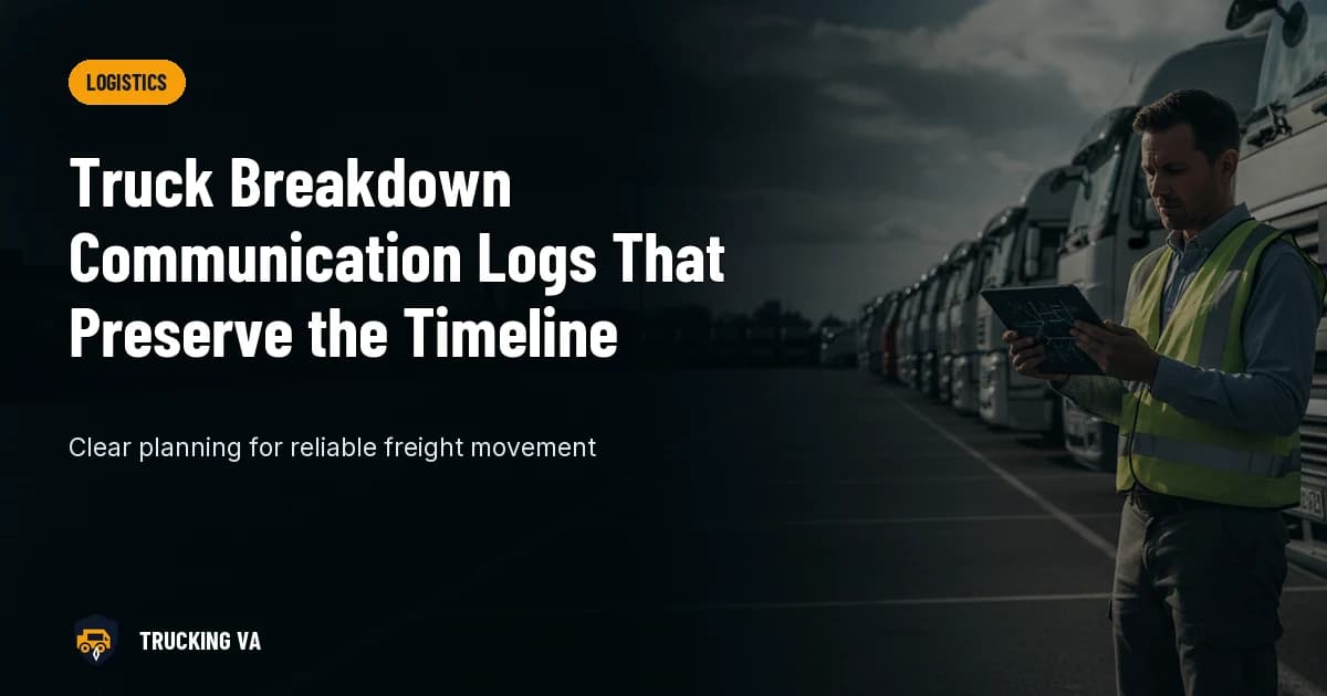 Truck Breakdown Communication Logs That Preserve the Timeline trucking guide thumbnail