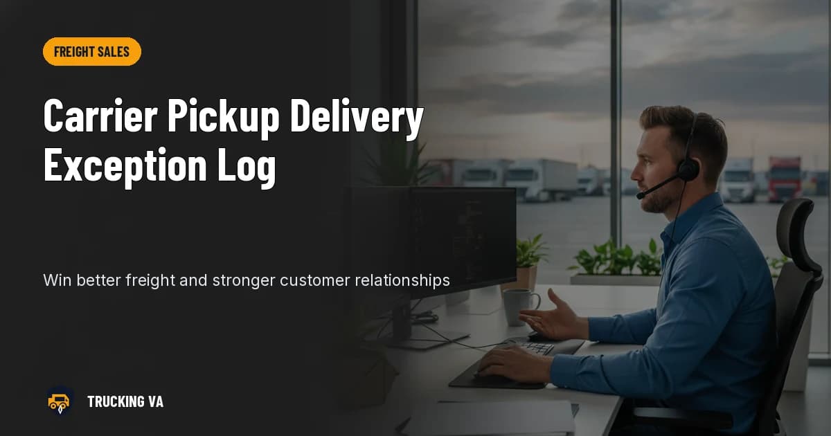 Carrier Pickup Delivery Exception Log trucking guide thumbnail