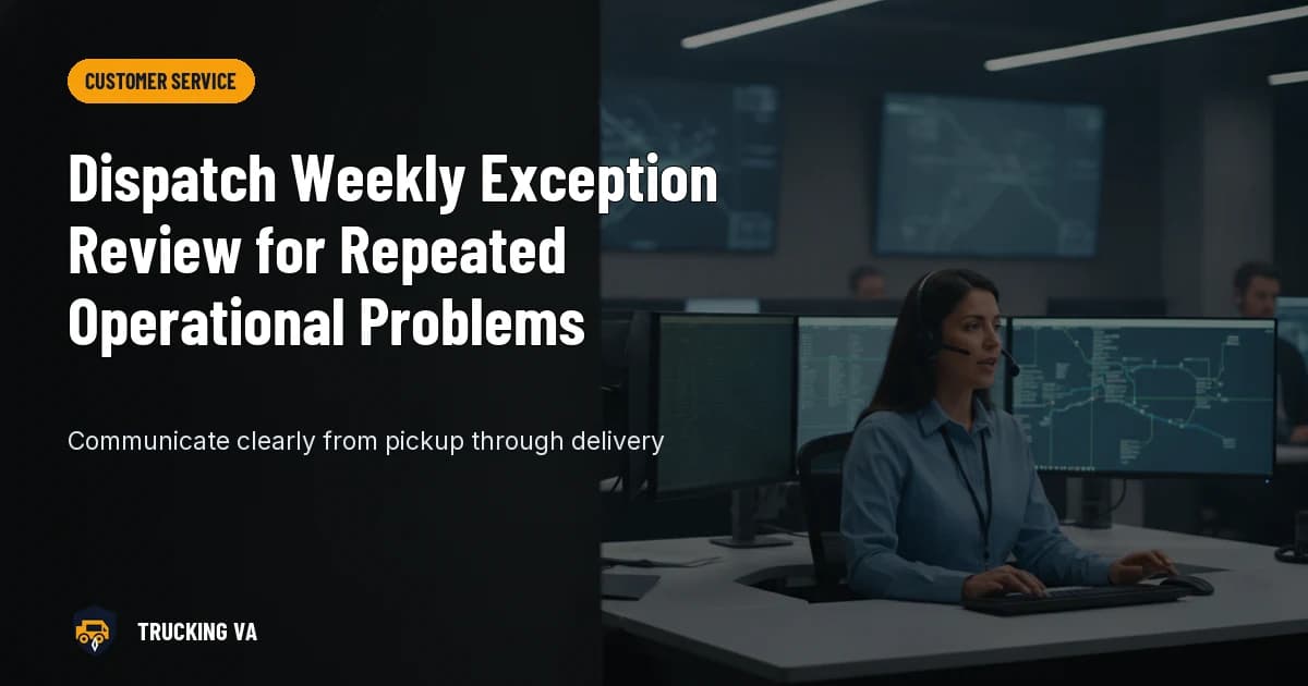 Dispatch Weekly Exception Review for Repeated Operational Problems trucking guide thumbnail