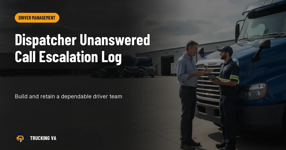 Dispatcher Unanswered Call Escalation Log trucking guide thumbnail
