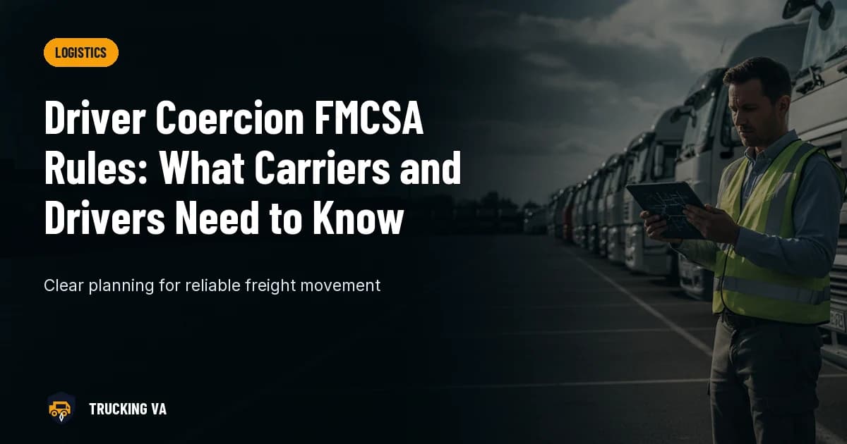 Driver Coercion FMCSA Rules: What Carriers and Drivers Need to Know trucking guide thumbnail