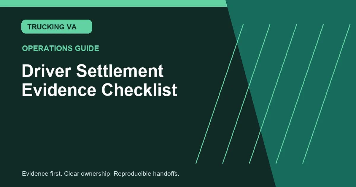 Driver Settlement Evidence Checklist trucking guide thumbnail