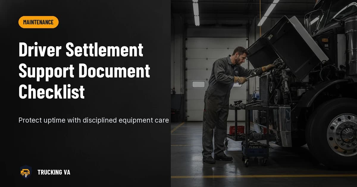 Driver Settlement Support Document Checklist trucking guide thumbnail