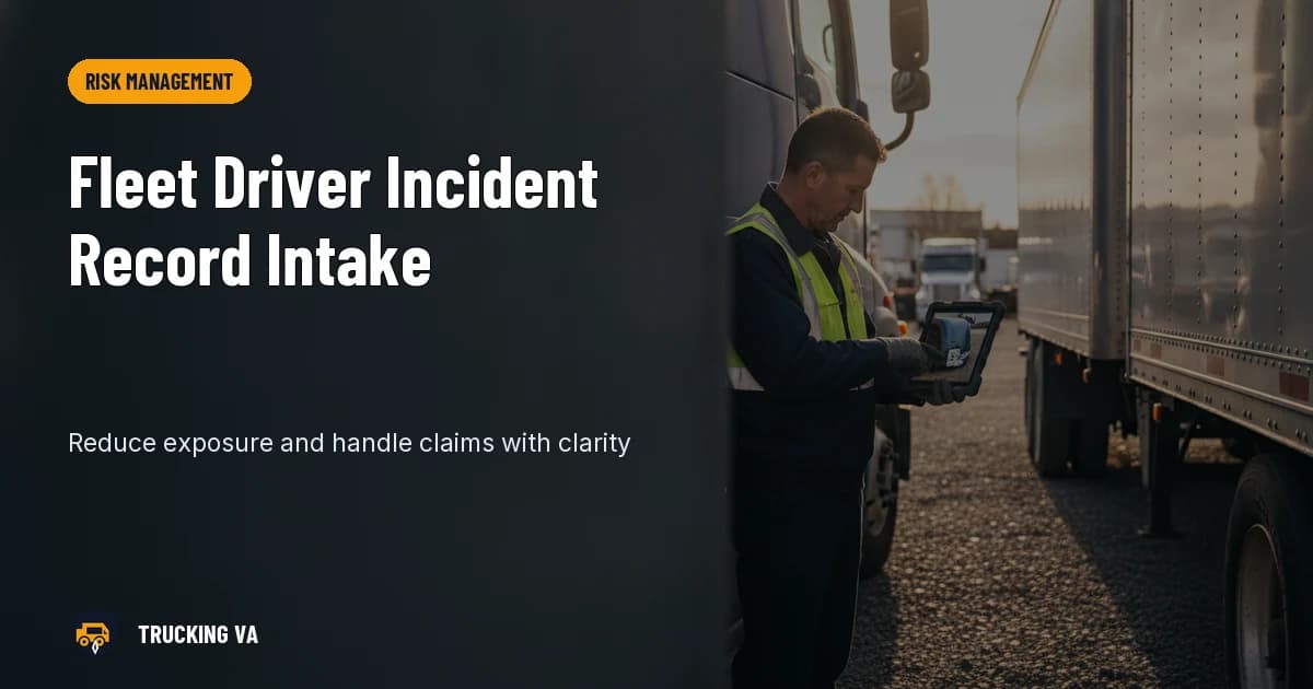 Fleet Driver Incident Record Intake trucking guide thumbnail