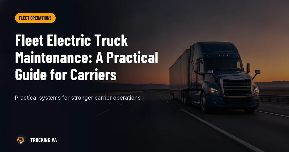 Fleet Electric Truck Maintenance: A Practical Guide for Carriers trucking guide thumbnail