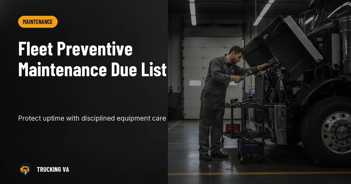 Fleet Preventive Maintenance Due List trucking guide thumbnail
