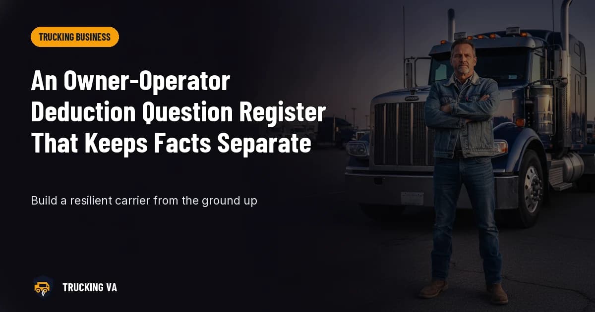 An Owner-Operator Deduction Question Register That Keeps Facts Separate trucking guide thumbnail