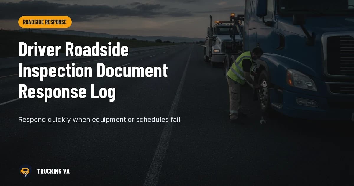 Driver Roadside Inspection Document Response Log trucking guide thumbnail