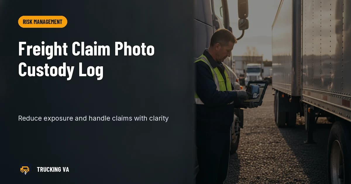 Freight Claim Photo Custody Log trucking guide thumbnail
