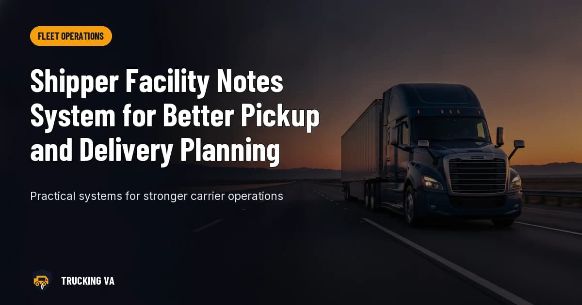 Shipper Facility Notes System for Better Pickup and Delivery Planning trucking guide thumbnail