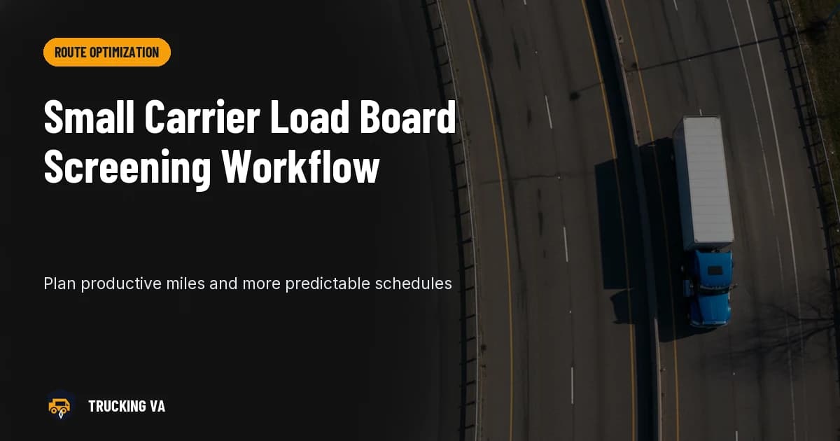 Small Carrier Load Board Screening Workflow trucking guide thumbnail