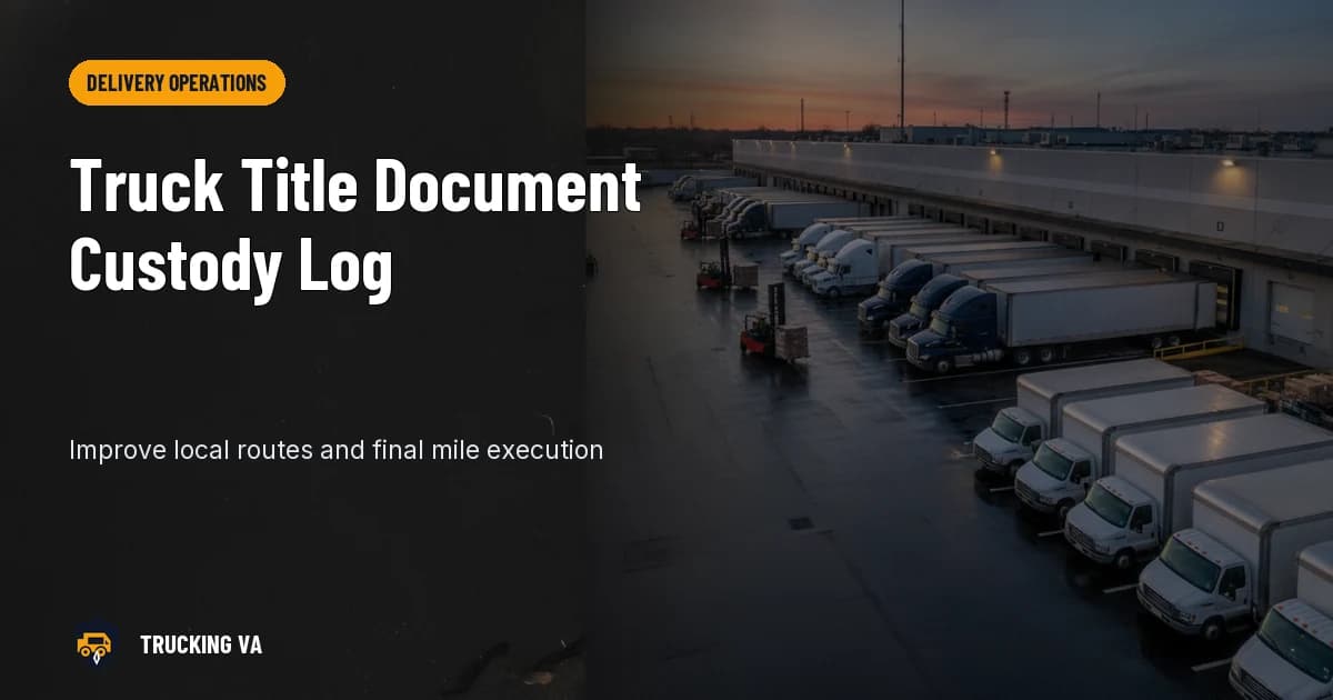 Truck Title Document Custody Log trucking guide thumbnail