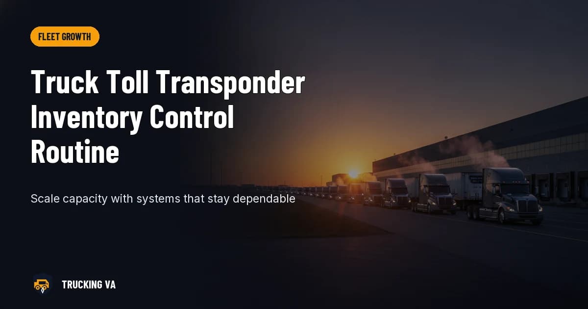 Truck Toll Transponder Inventory Control Routine trucking guide thumbnail