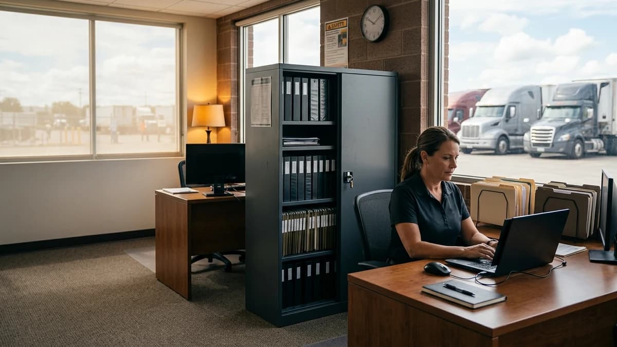Secure and organized trucking office records