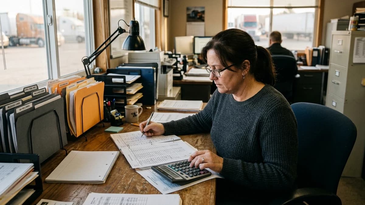 Financial documents and calculator on desk