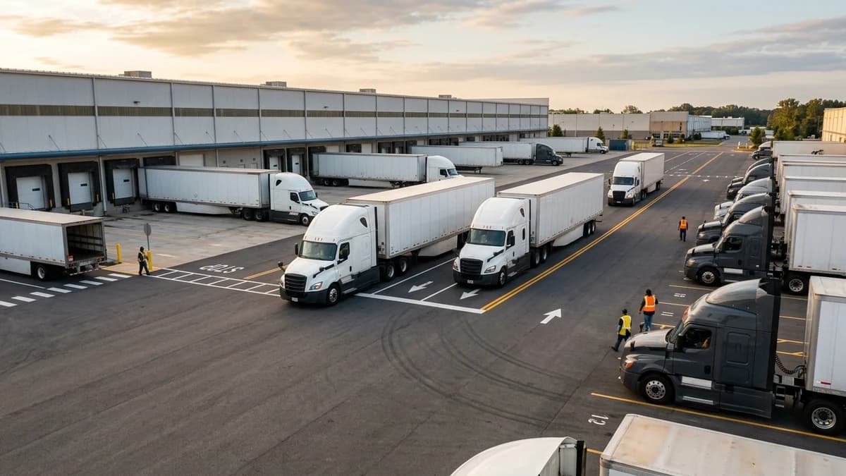 Trucking operations team coordinating administrative support