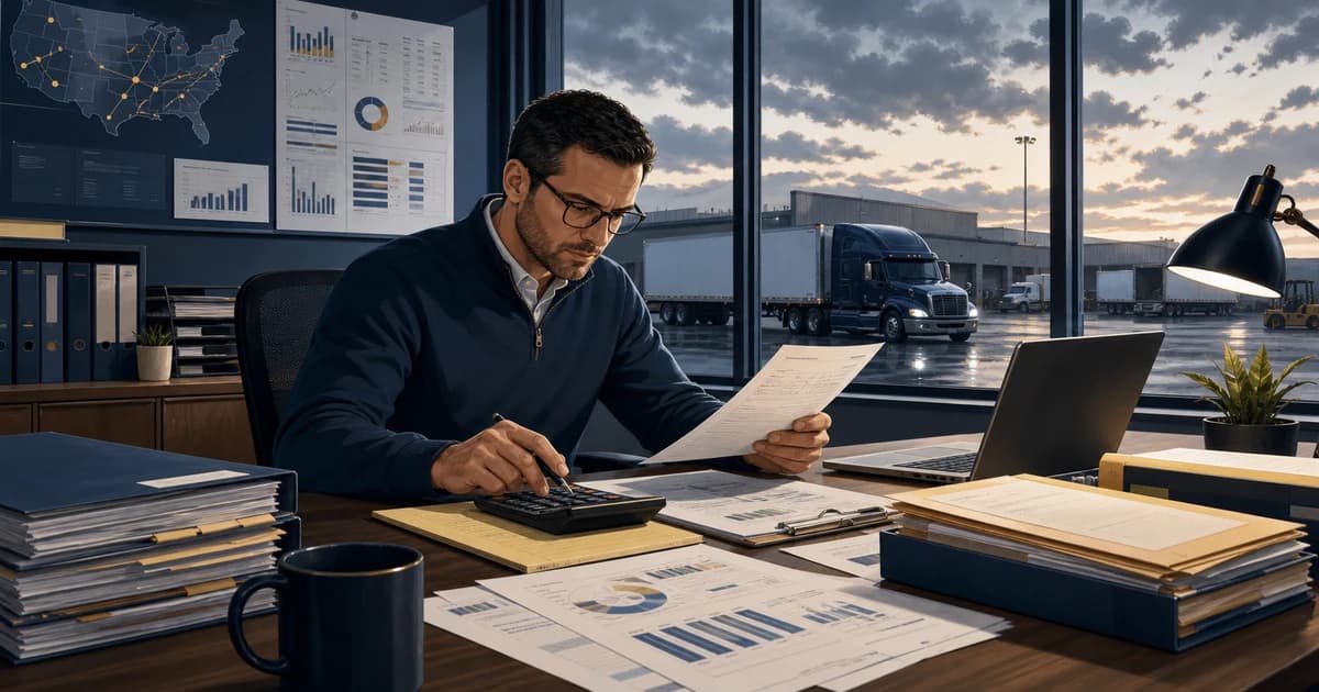Trucking operations visual for Carrier and Broker Credit Review Data: Separating Public Signals from Commercial Decisions