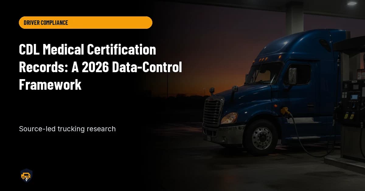 Trucking operations visual for CDL Medical Certification Records: A 2026 Data-Control Framework