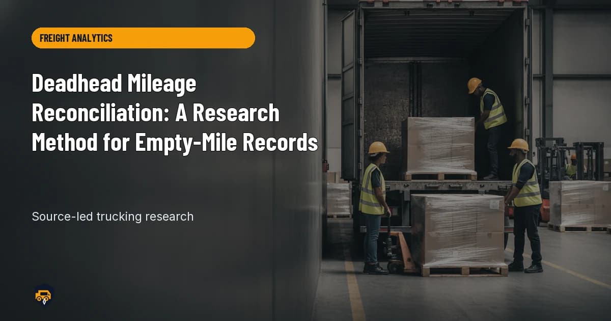 Trucking operations visual for Deadhead Mileage Reconciliation: A Research Method for Empty-Mile Records