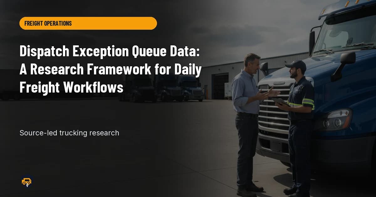 Trucking operations visual for Dispatch Exception Queue Data: A Research Framework for Daily Freight Workflows