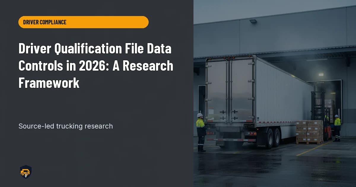 Trucking operations visual for Driver Qualification File Data Controls in 2026: A Research Framework