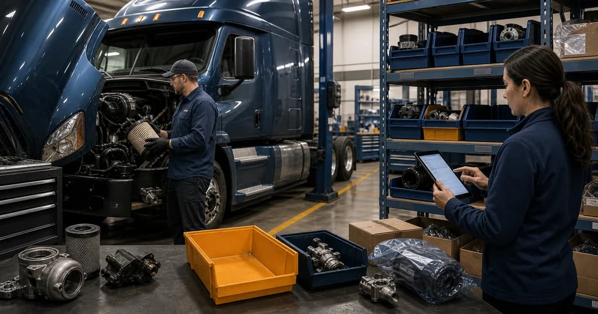 Trucking operations visual for What Does Parts Backorder Age Tell a Fleet?