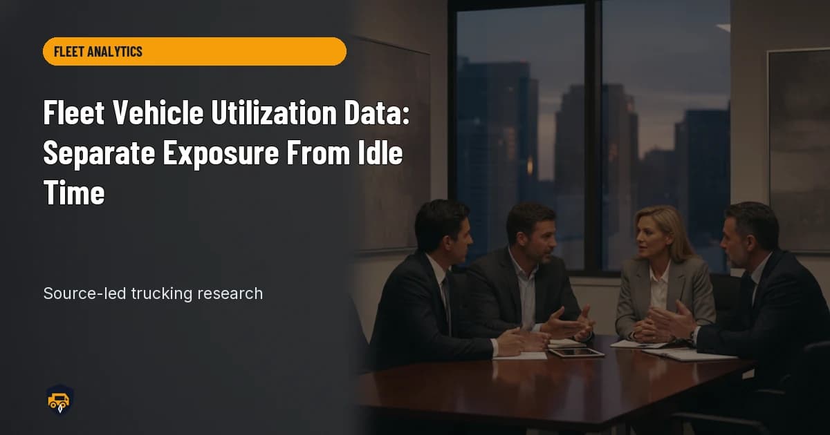 Trucking operations visual for Fleet Vehicle Utilization Data: Separate Exposure From Idle Time
