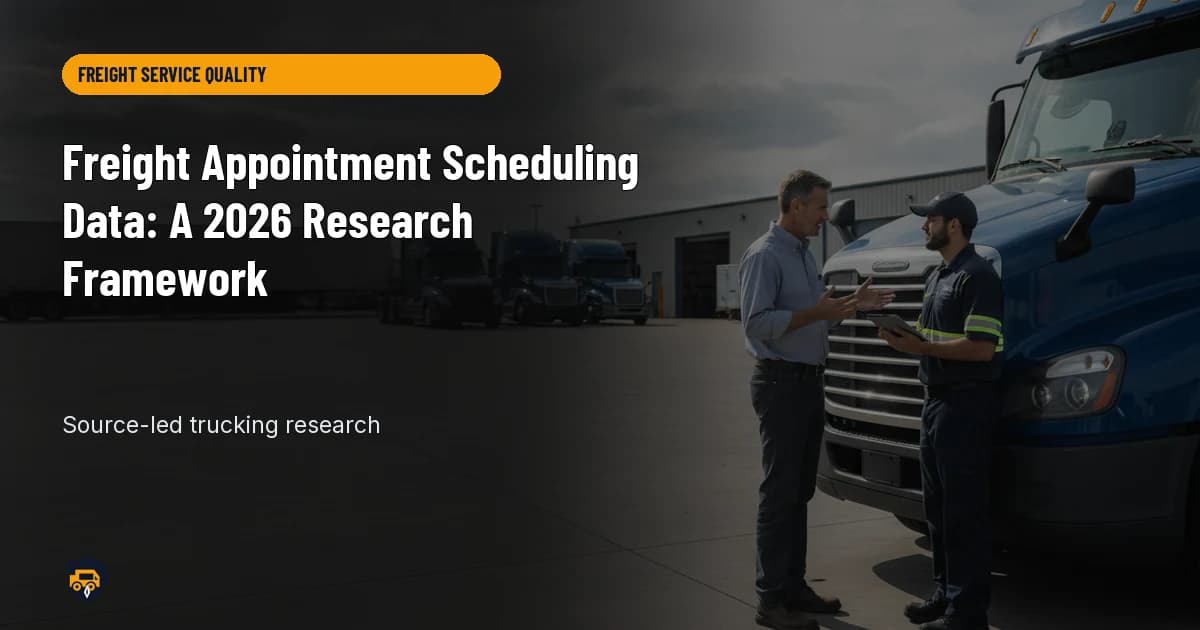 Trucking operations visual for Freight Appointment Scheduling Data: A 2026 Research Framework