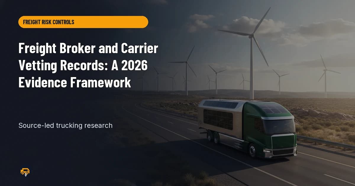 Trucking operations visual for Freight Broker and Carrier Vetting Records: A 2026 Evidence Framework