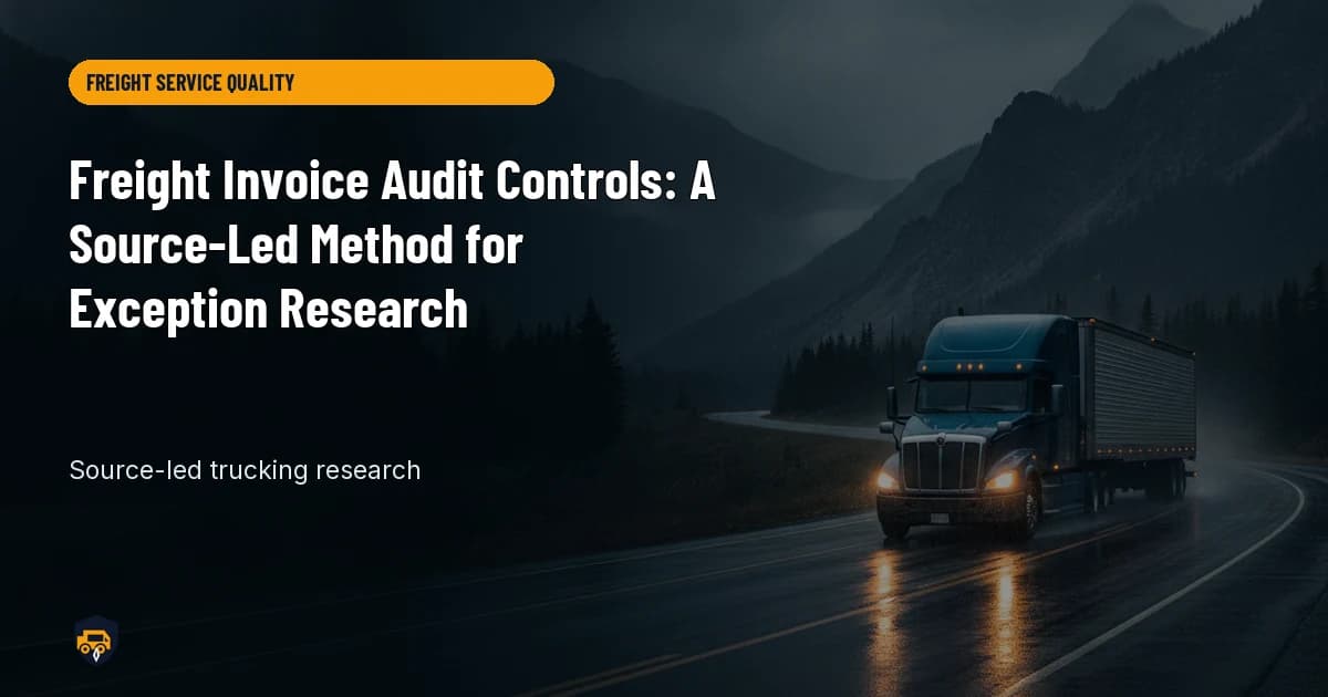 Trucking operations visual for Freight Invoice Audit Controls: A Source-Led Method for Exception Research