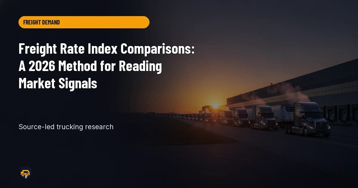 Trucking operations visual for Freight Rate Index Comparisons: A 2026 Method for Reading Market Signals