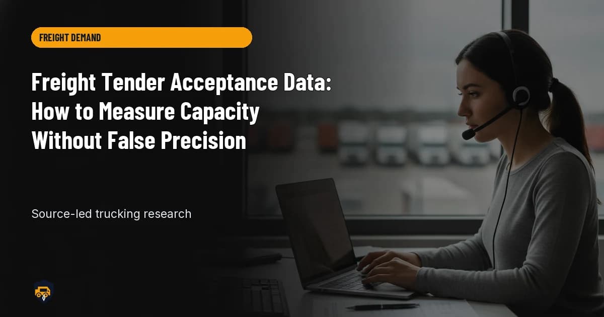 Trucking operations visual for Freight Tender Acceptance Data: How to Measure Capacity Without False Precision