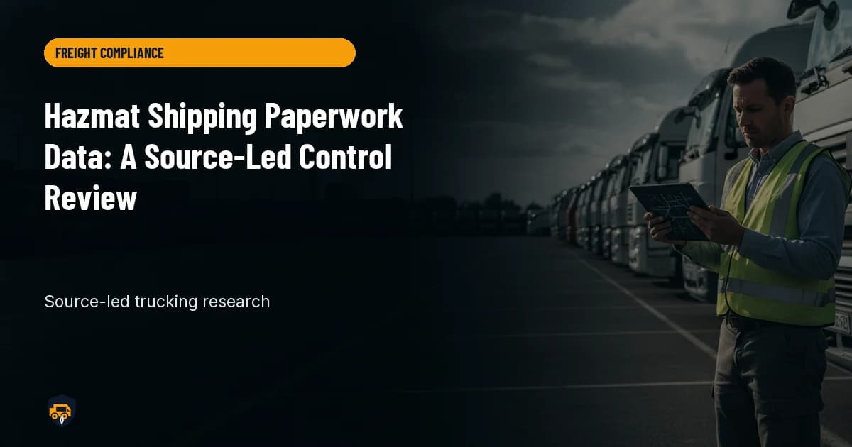 Trucking operations visual for Hazmat Shipping Paperwork Data: A Source-Led Control Review