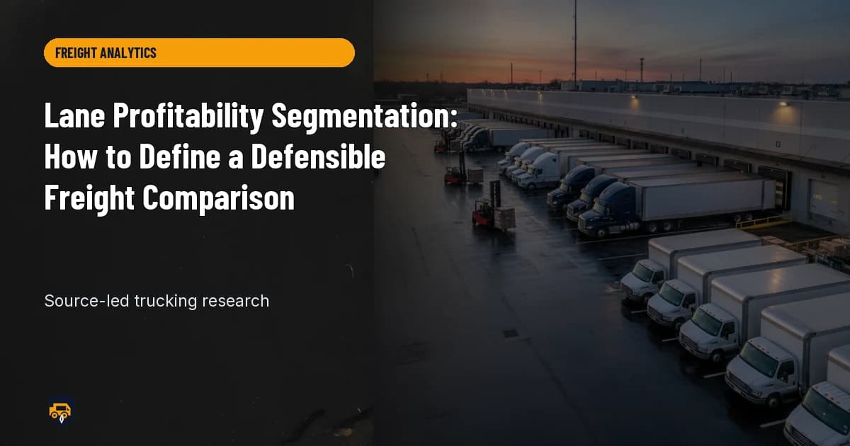 Trucking operations visual for Lane Profitability Segmentation: How to Define a Defensible Freight Comparison