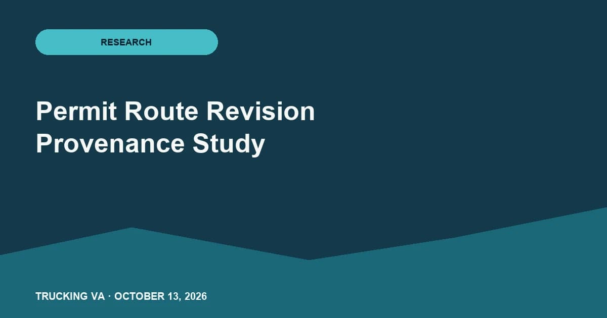 Trucking operations visual for Permit Route Revision Provenance Study