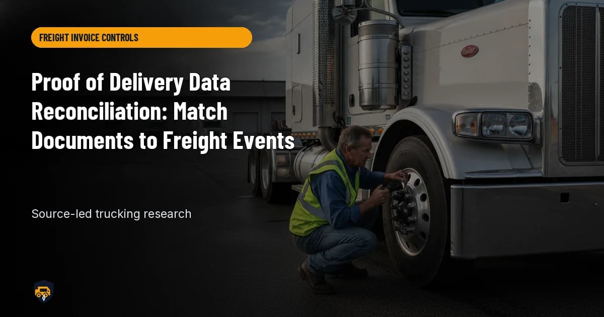 Trucking operations visual for Proof of Delivery Data Reconciliation: Match Documents to Freight Events