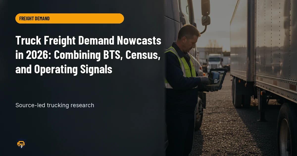 Trucking operations visual for Truck Freight Demand Nowcasts in 2026: Combining BTS, Census, and Operating Signals