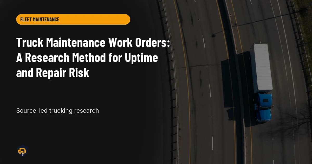 Trucking operations visual for Truck Maintenance Work Orders: A Research Method for Uptime and Repair Risk