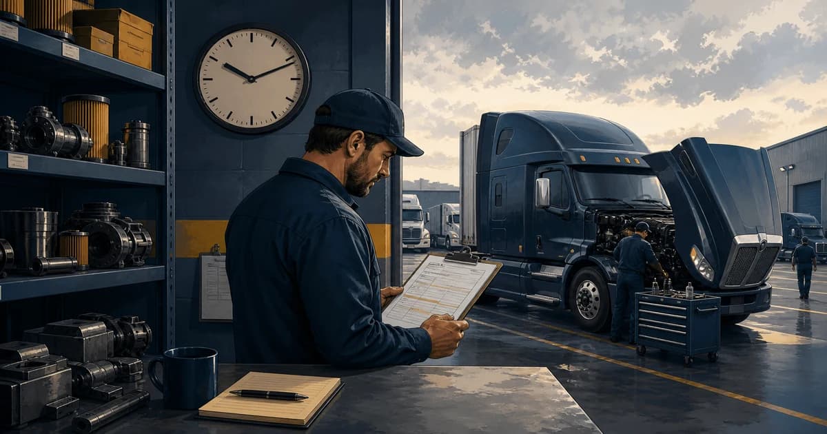 Trucking operations visual for Truck Repair Approval Latency: How to Measure the Waiting Time Before Work Begins