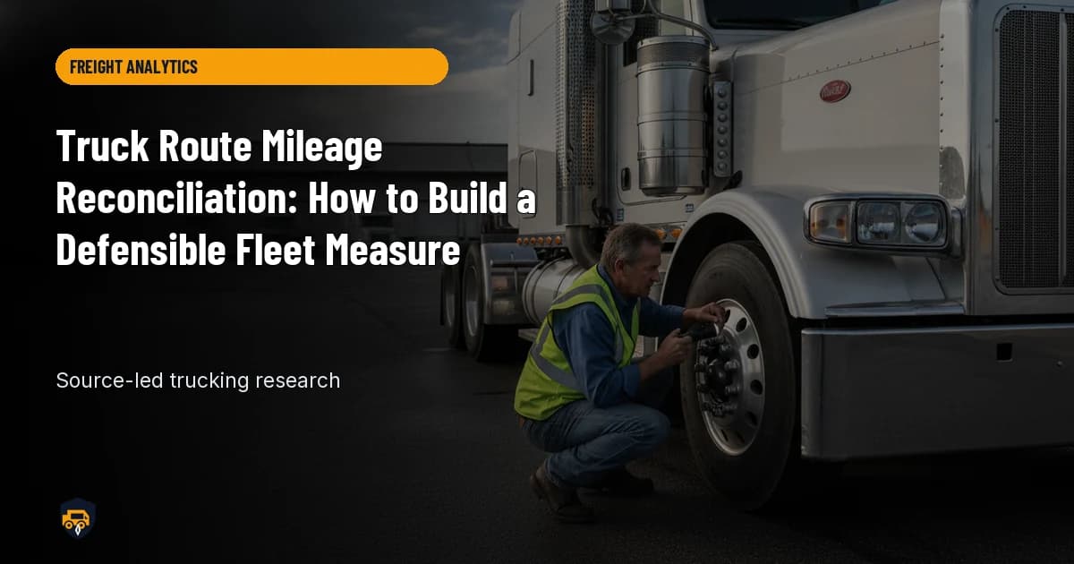 Trucking operations visual for Truck Route Mileage Reconciliation: How to Build a Defensible Fleet Measure