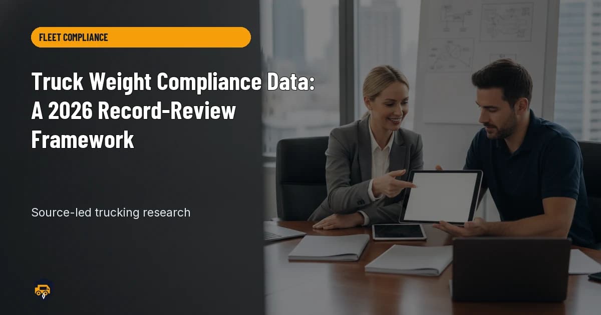 Trucking operations visual for Truck Weight Compliance Data: A 2026 Record-Review Framework