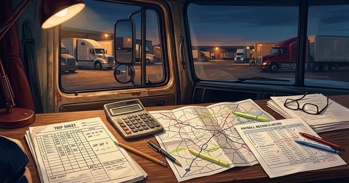 Trucking operations visual for How Can a Carrier Reconcile Driver Payroll Exceptions Without Losing the Source Record?