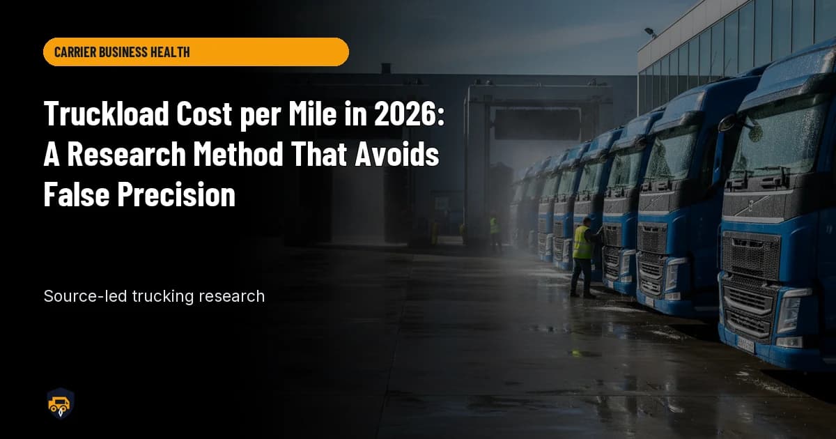 Trucking operations visual for Truckload Cost per Mile in 2026: A Research Method That Avoids False Precision
