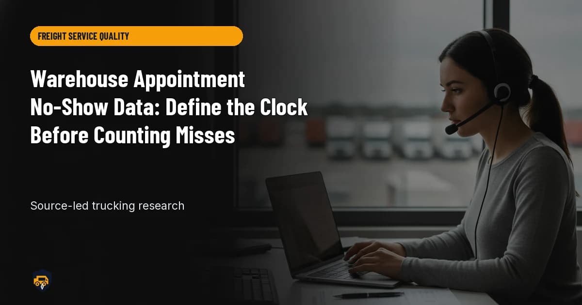 Trucking operations visual for Warehouse Appointment No-Show Data: Define the Clock Before Counting Misses