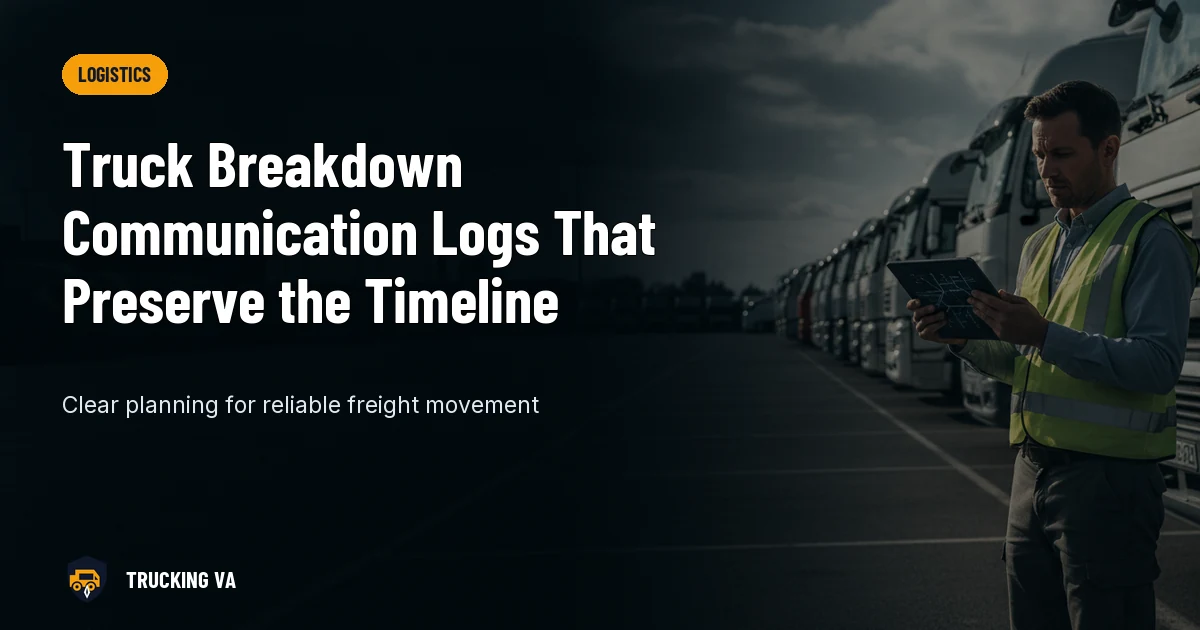 Truck Breakdown Communication Logs That Preserve the Timeline trucking guide thumbnail