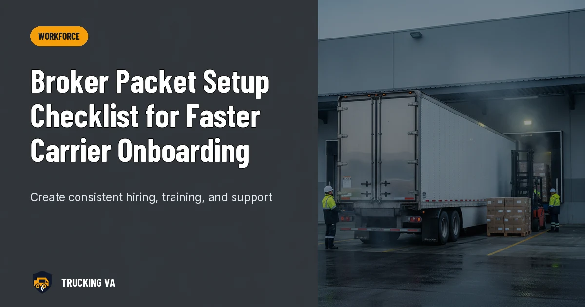 Broker Packet Setup Checklist for Faster Carrier Onboarding
