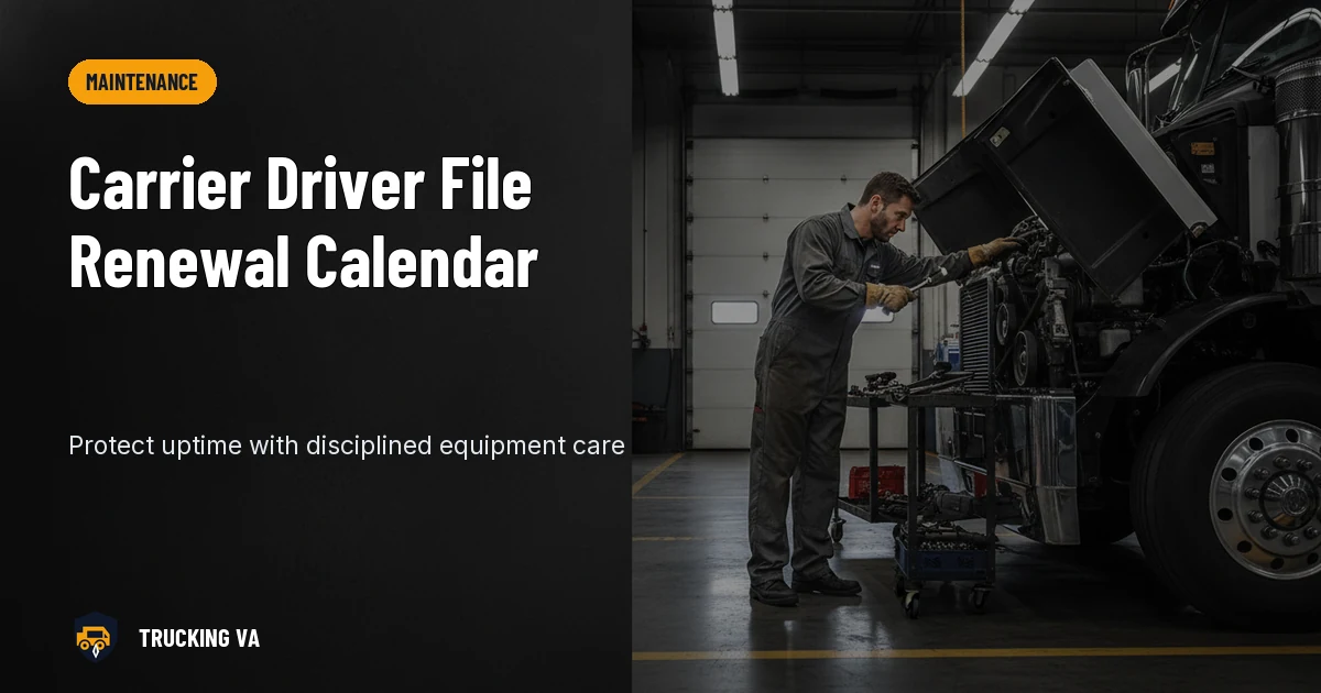 Carrier Driver File Renewal Calendar trucking guide thumbnail